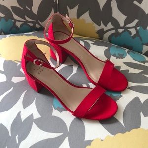 Red block heels